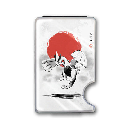 Red Sun Harmony Plexi Glass Acrylic Backed Metal Wallet