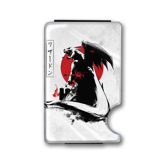 Red Sun Kaiju Plexi Glass Acrylic Backed Metal Wallet