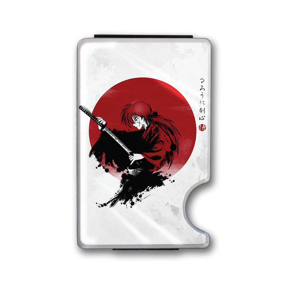 Red Sun Ninja Plexi Glass Acrylic Backed Metal Wallet