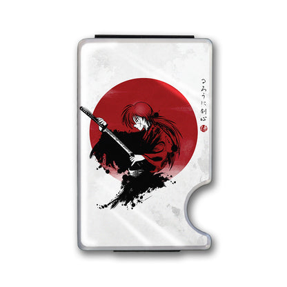 Red Sun Ninja Plexi Glass Acrylic Backed Metal Wallet
