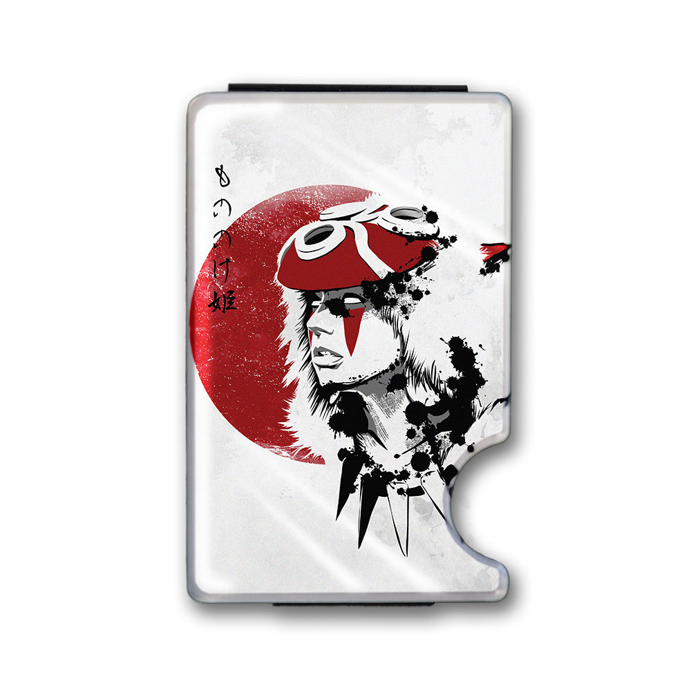 Red Sun Princess Plexi Glass Acrylic Backed Metal Wallet
