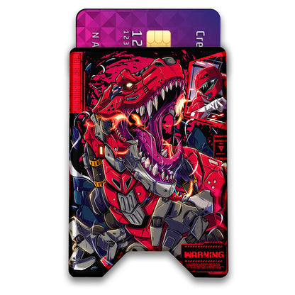 Red Dino Bot Plexi Glass Acrylic Backed 3D Printed Ultra Slim and Compact Wallet