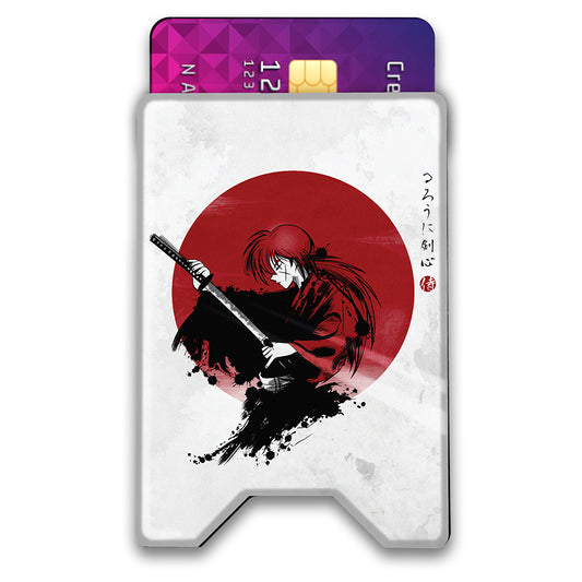 Red Sun Ninja Plexi Glass Acrylic Backed 3D Printed Ultra Slim and Compact Wallet
