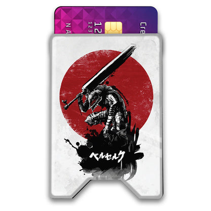 Red Sun Swordsman Plexi Glass Acrylic Backed 3D Printed Ultra Slim and Compact Wallet