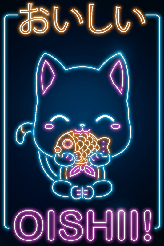 Retro Neon Taiyaki Oishii