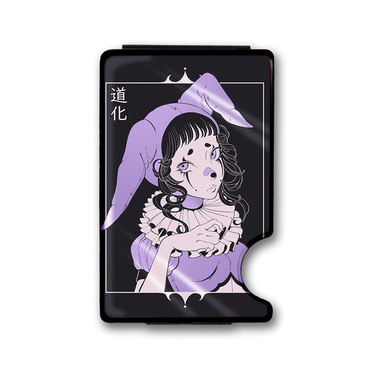 Sad Clown Plexi Glass Acrylic Backed Metal Wallet