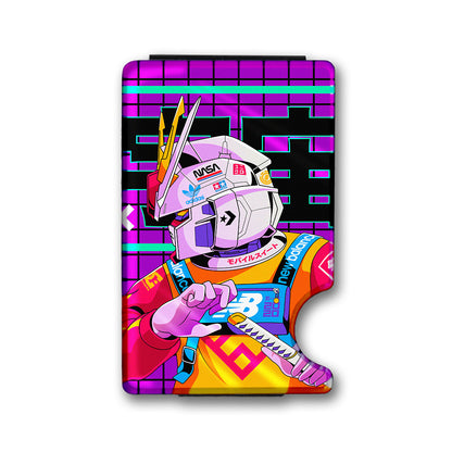 Samurai Mech Plexi Glass Acrylic Backed Metal Wallet