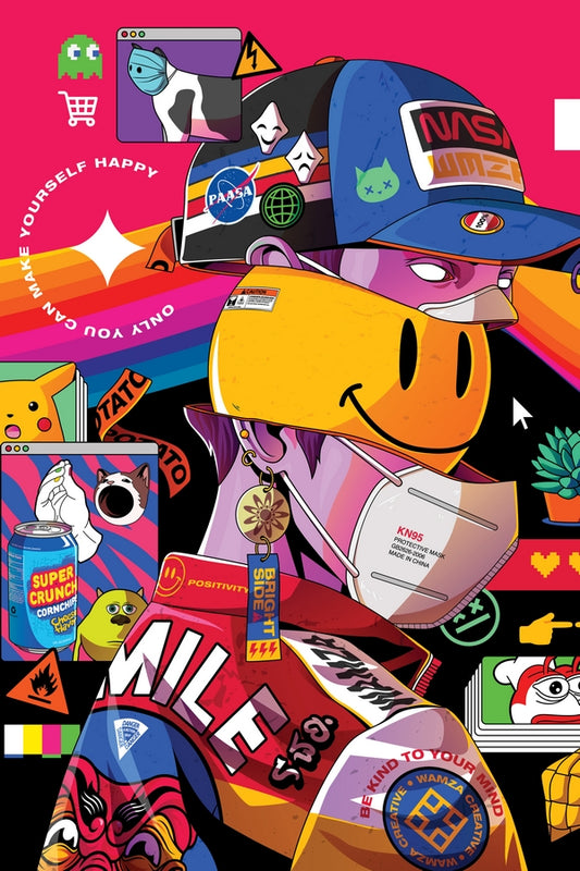 Smiling Plexi Glass Wall Art