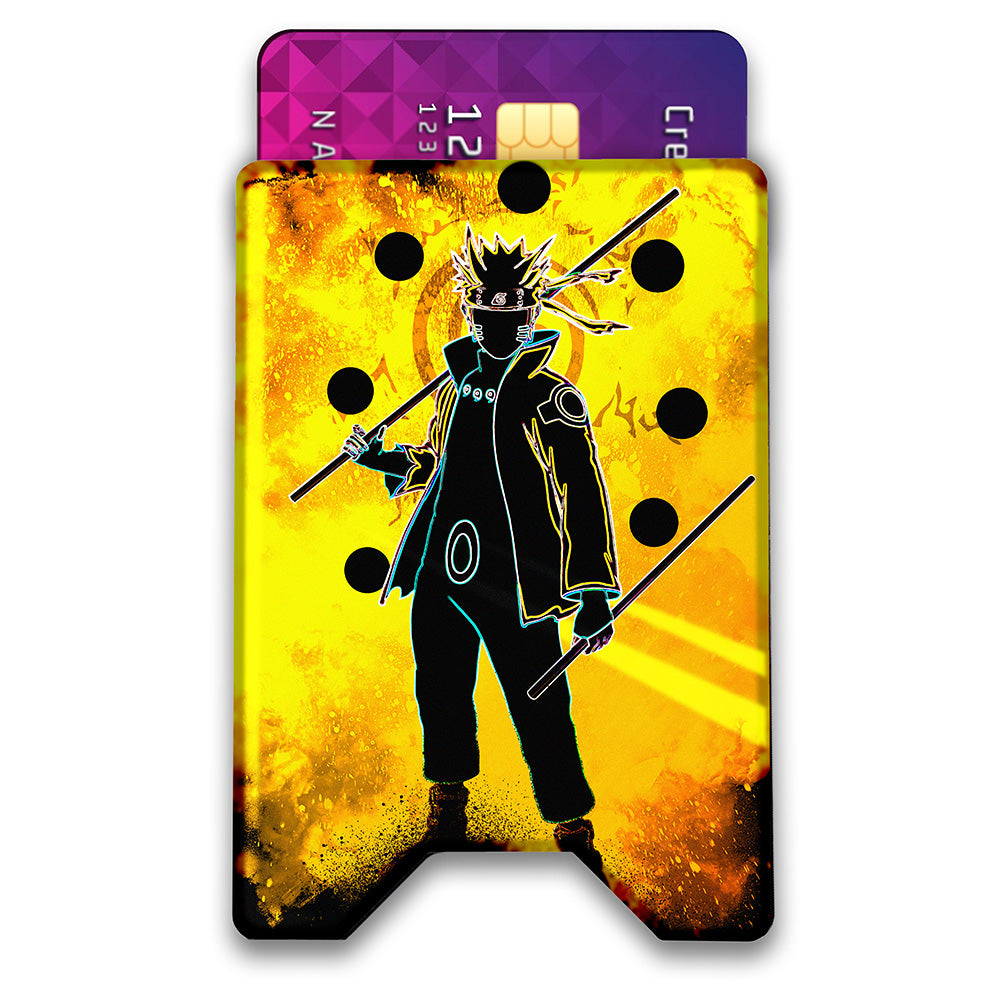 Soul of the Golden Ninja Plexi Glass Acrylic Backed 3D Printed Ultra Slim and Compact Wallet
