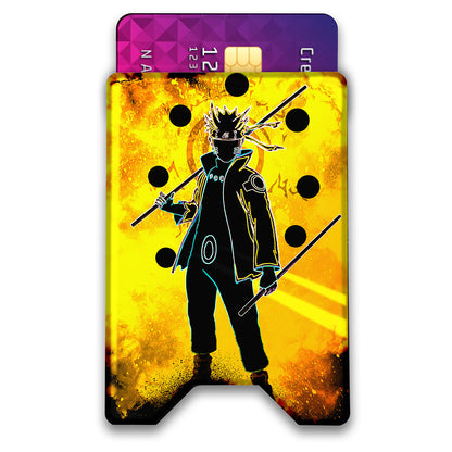 Soul of the Golden Ninja Plexi Glass Acrylic Backed 3D Printed Ultra Slim and Compact Wallet