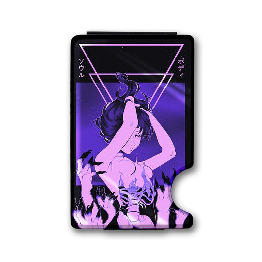 Soul and Body Plexi Glass Acrylic Backed Metal Wallet