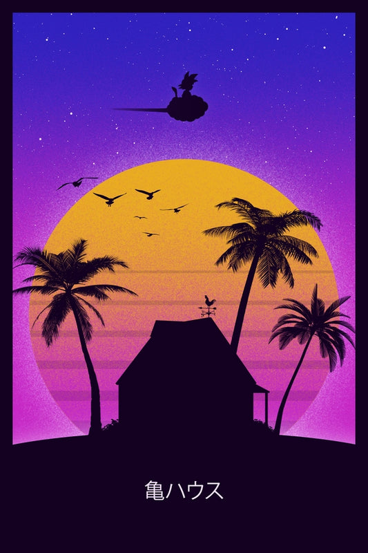 Sunset Beach House Plexi Glass Wall Art