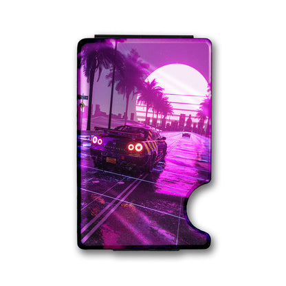 Sunset R34 Plexi Glass Acrylic Backed Metal Wallet