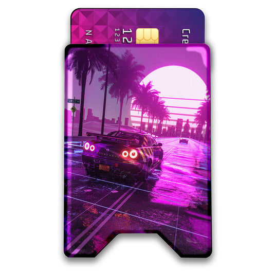 Sunset R34 Plexi Glass Acrylic Backed 3D Printed Ultra Slim and Compact Wallet