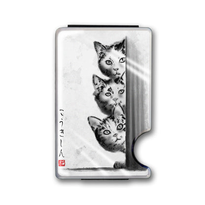 The Curious Three Plexi Glass Acrylic Backed Metal Wallet