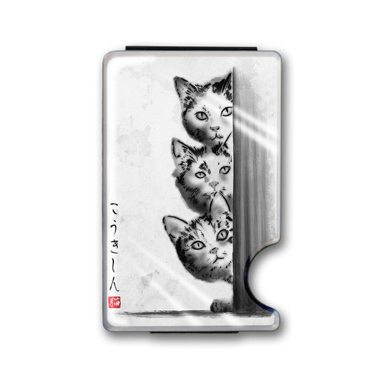 The Curious Three Plexi Glass Acrylic Backed Metal Wallet