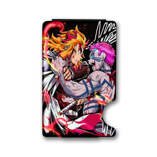 Two Warriors Plexi Glass Acrylic Backed Metal Wallet
