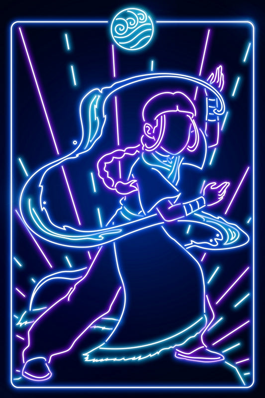 Neon Waterbender V2 Plexi Glass Wall Art