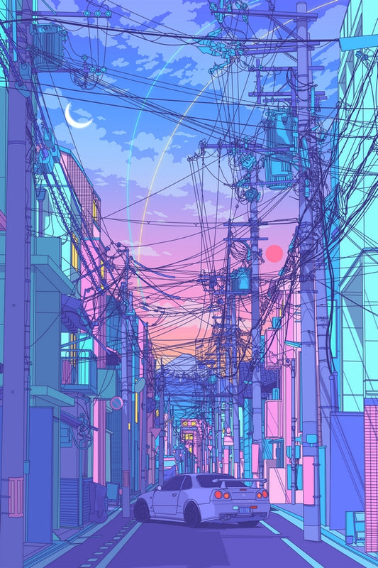 Wires and Skylines Plexi Glass Wall Art