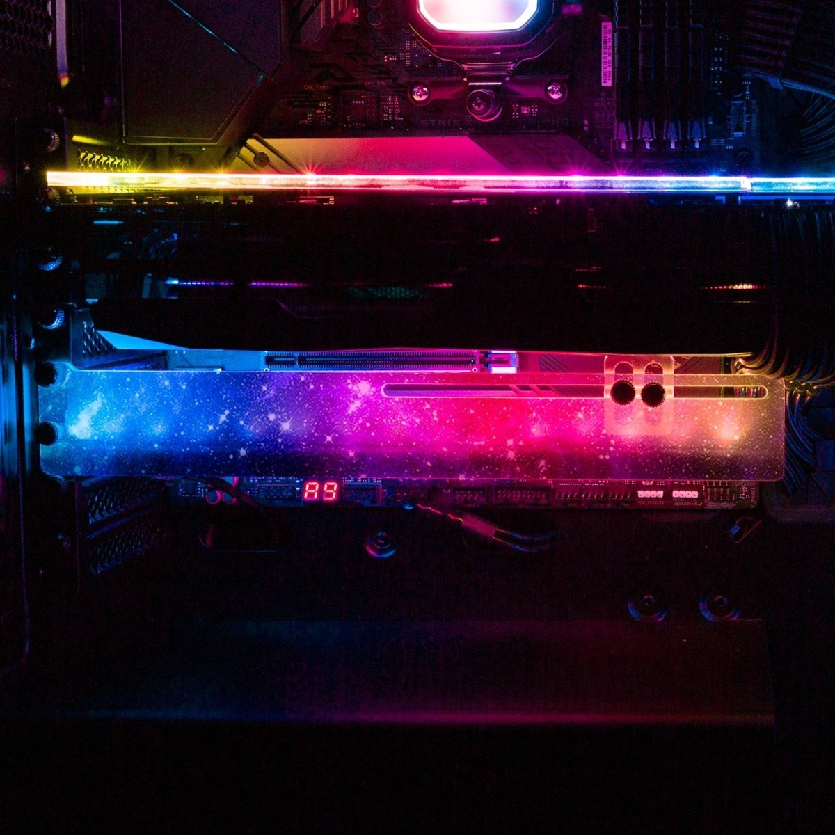 Blue Space RGB GPU Support Bracket - V1Tech – V1 Tech