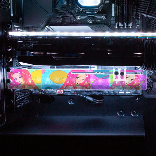 Born in the 90s RGB GPU Support Bracket - YacilArt - V1Tech