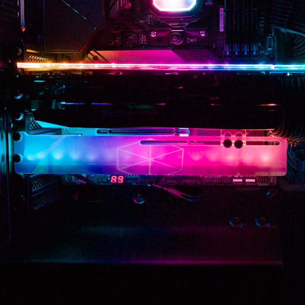 Care Too Much RGB GPU Support Bracket - The Dizzy Viper - V1Tech – V1 Tech