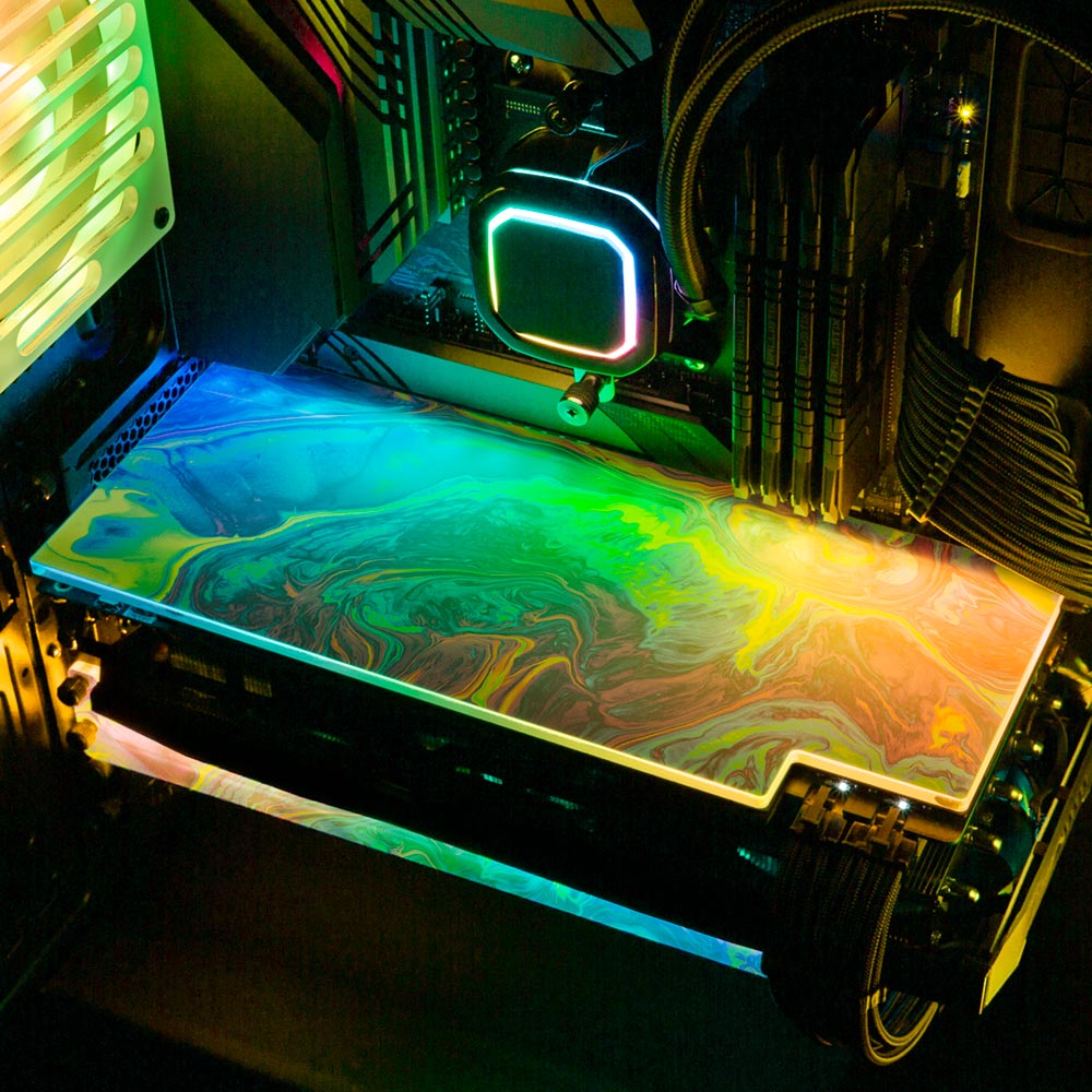 Colorburst RGB GPU Backplate - Geoglyser - V1Tech