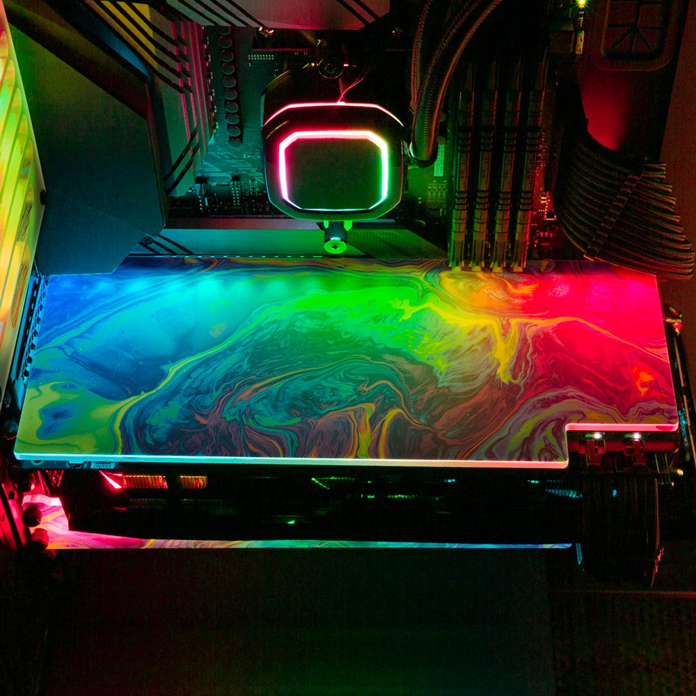 Colorburst RGB GPU Backplate - Geoglyser - V1Tech