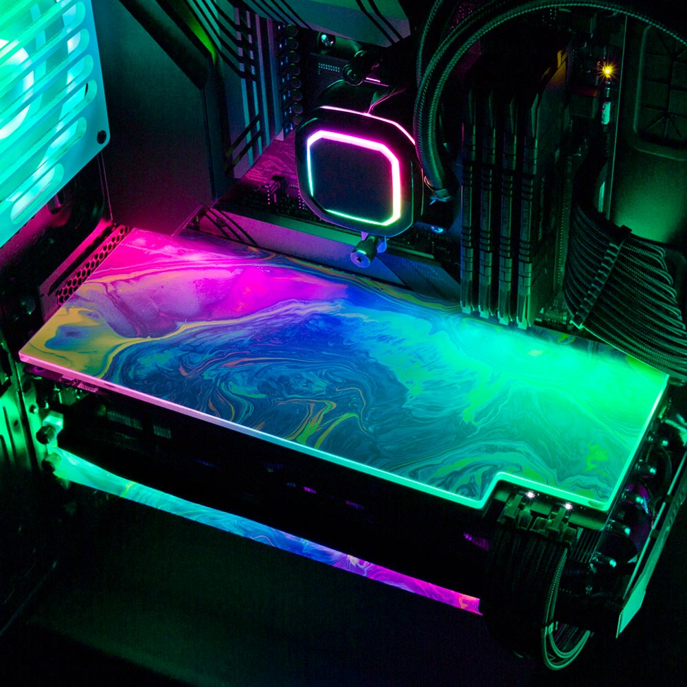 Colorburst RGB GPU Backplate - Geoglyser - V1Tech