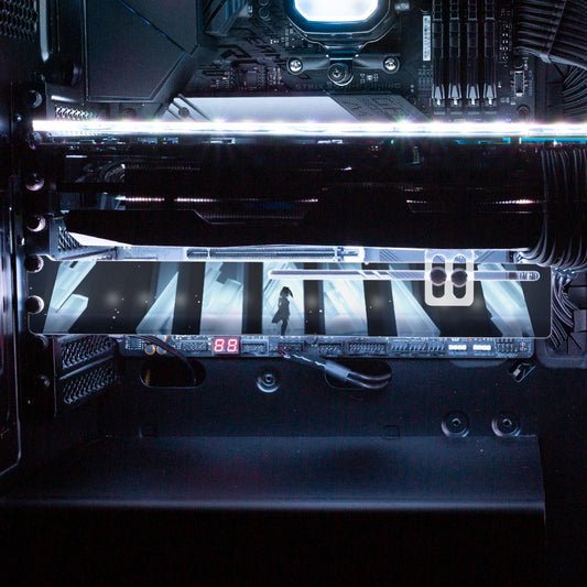 Crystal Cathedral RGB GPU Support Bracket - Ghost Data - V1Tech