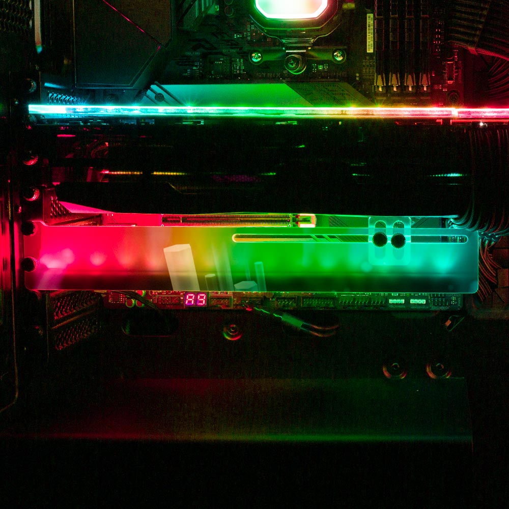 Crystal Line RGB GPU Support Bracket - Ghost Data - V1Tech