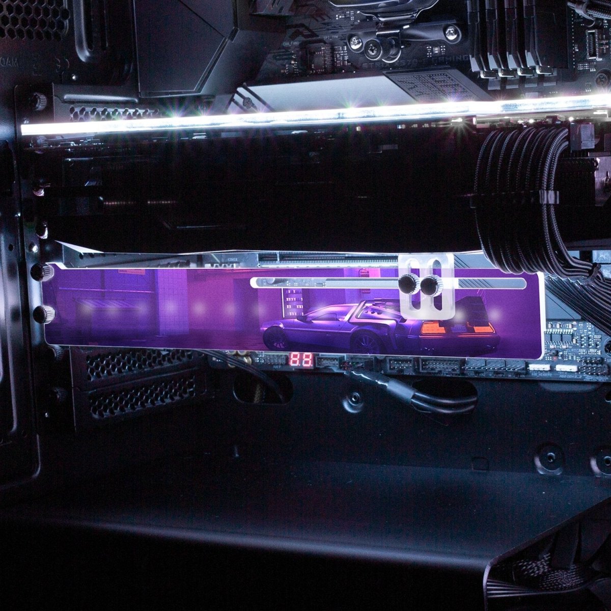 Cyber Nights RGB GPU Support Bracket - Skie Graphic Studio - V1Tech
