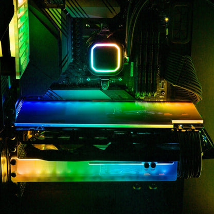 Cyber Nights RGB GPU Support Bracket - Skie Graphic Studio - V1Tech