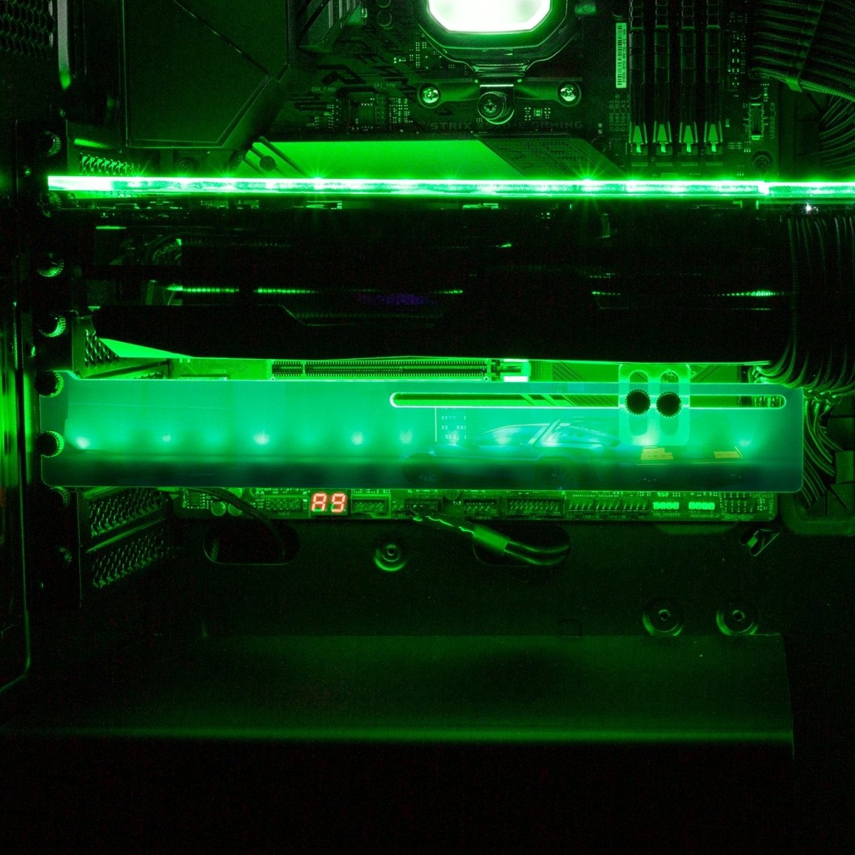 Cyber Nights RGB GPU Support Bracket - Skie Graphic Studio - V1Tech
