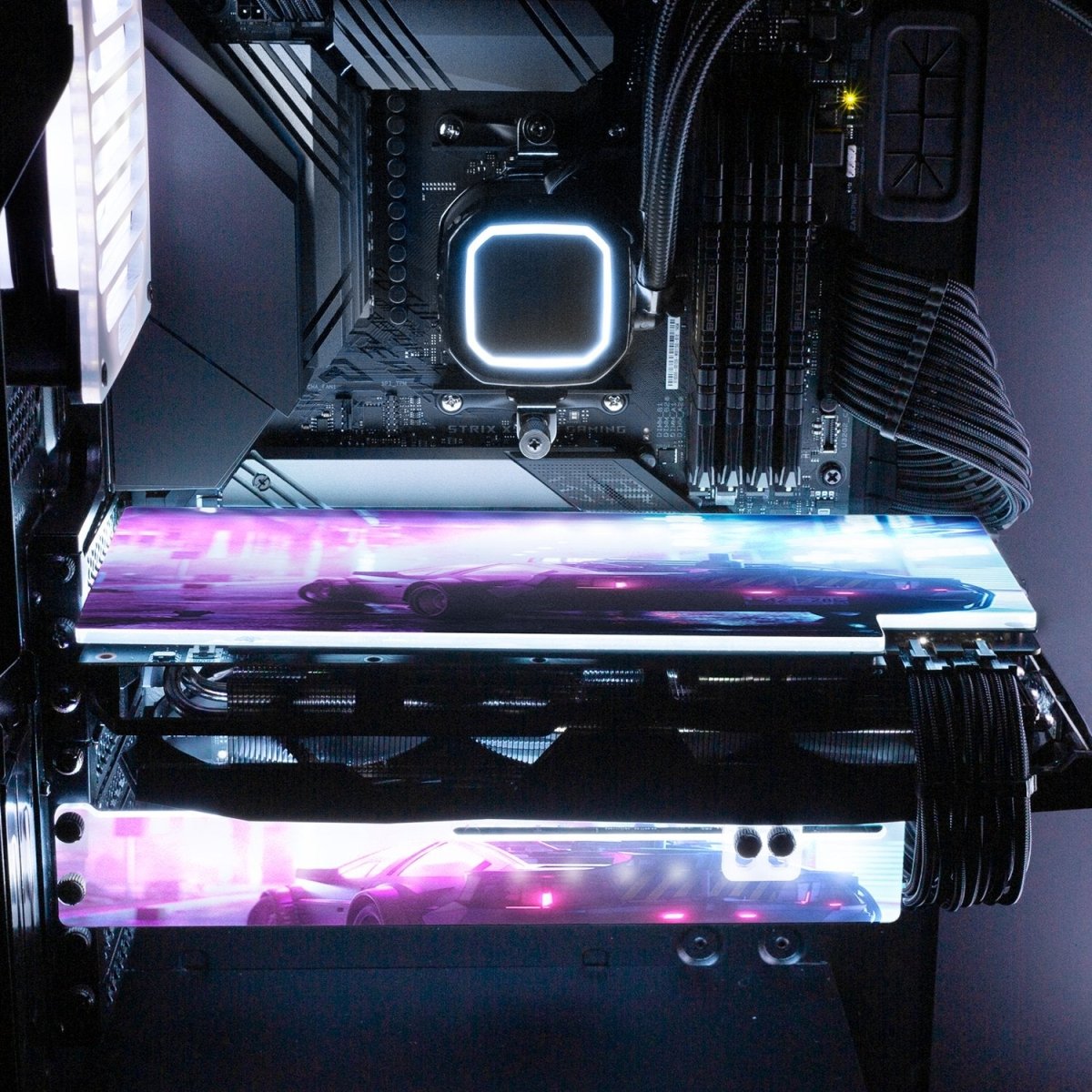 Cyber77 RGB GPU Support Bracket - Skie Graphic Studio - V1Tech