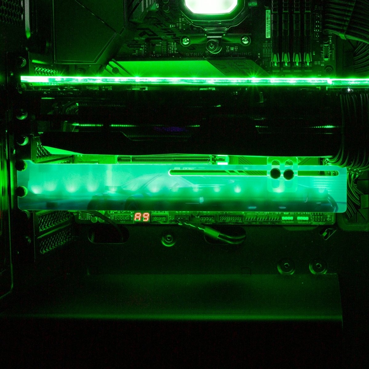 Cyber77 RGB GPU Support Bracket - Skie Graphic Studio - V1Tech