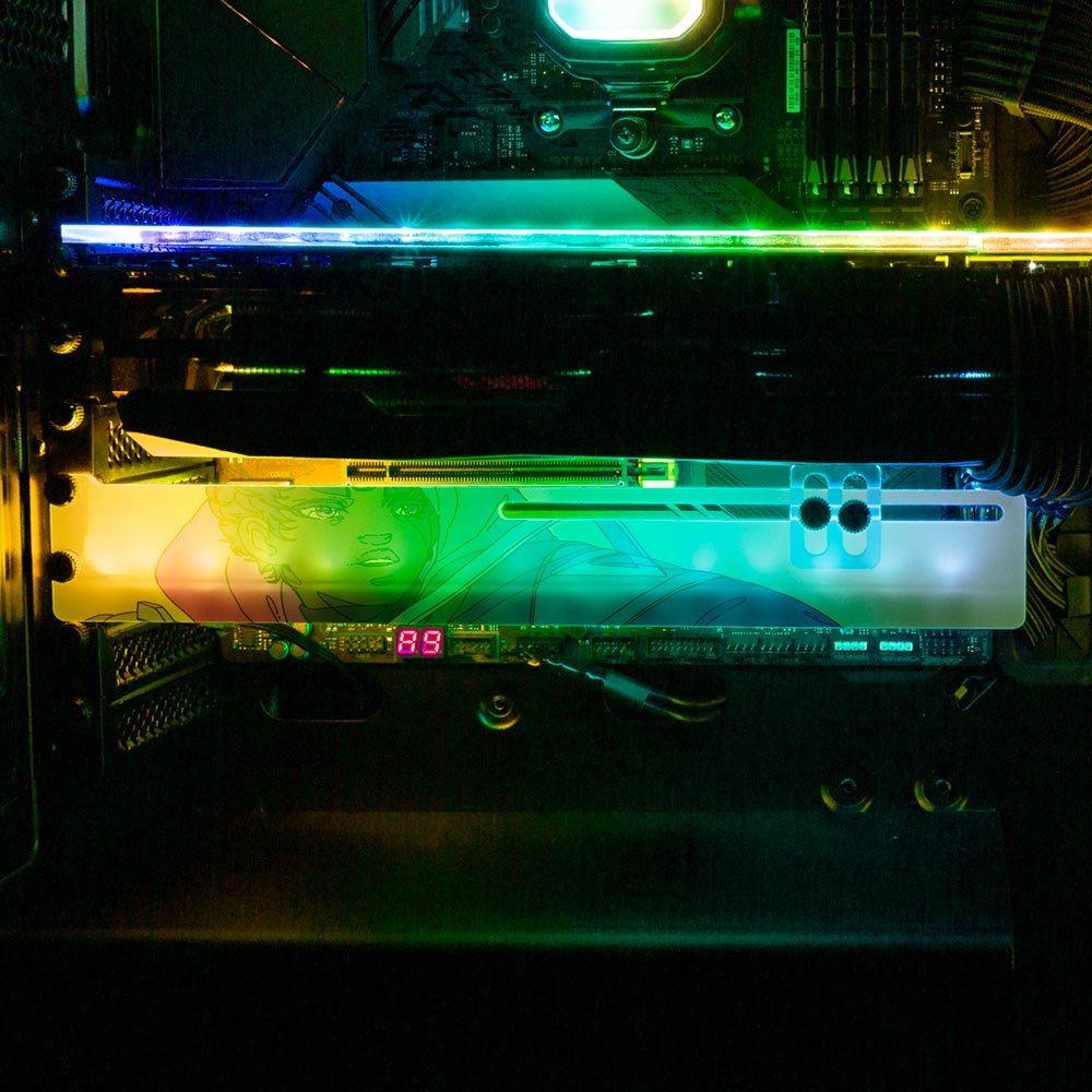 Cyberpunk Boy RGB GPU Support Bracket - Kuurakuu - V1Tech – V1 Tech