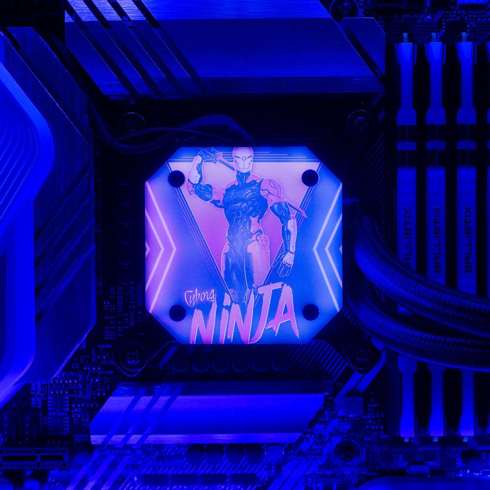 Cyborg Ninja AIO Cover for Corsair iCUE ELITE CAPELLIX (H100i, H115i, H150i Black and White) - Ddjvigo - V1Tech