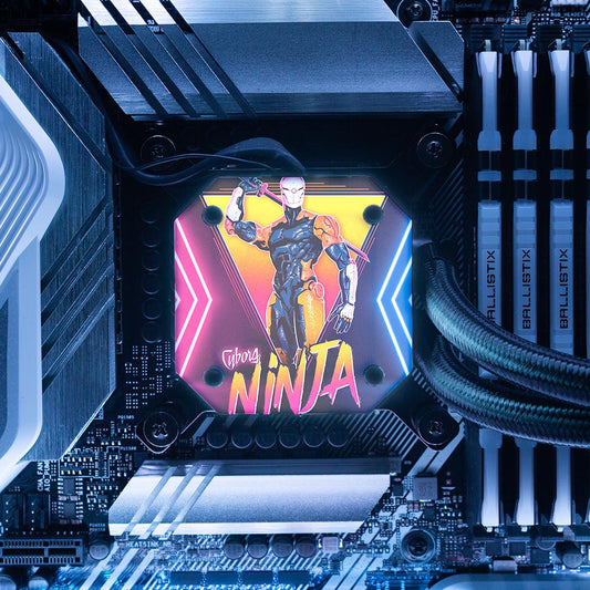 Cyborg Ninja AIO Cover for Corsair iCUE ELITE CAPELLIX (H100i, H115i, H150i Black and White) - Ddjvigo - V1Tech