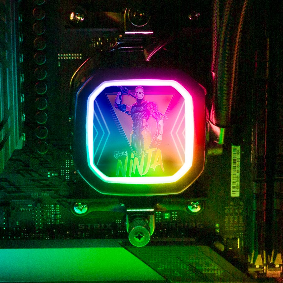 Cyborg Ninja AIO Cover for Corsair RGB Hydro Platinum and Pro Series (H100i, H115i, H150i, H100X, XT, X, SE, H60) - Ddjvigo - V1Tech