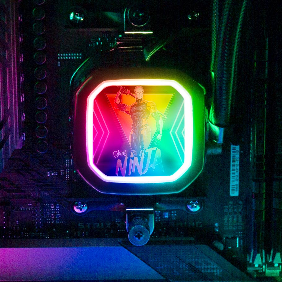 Cyborg Ninja AIO Cover for Corsair RGB Hydro Platinum and Pro Series (H100i, H115i, H150i, H100X, XT, X, SE, H60) - Ddjvigo - V1Tech