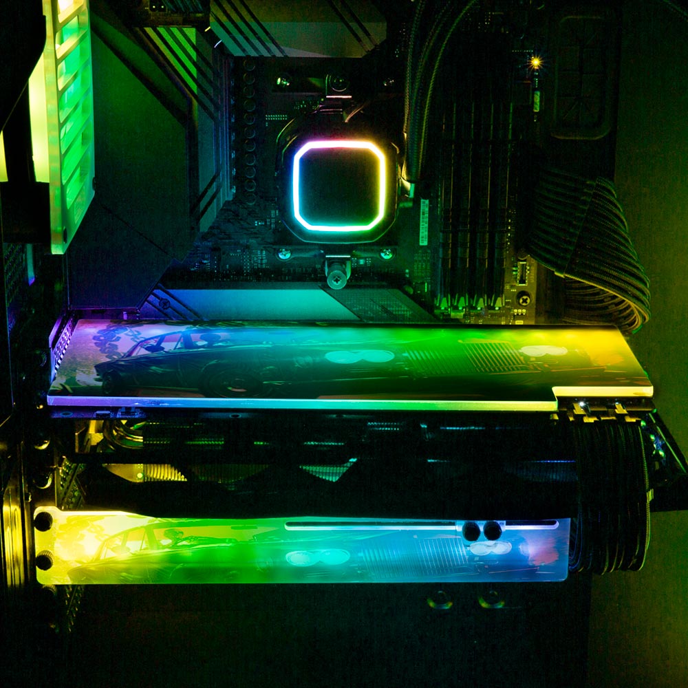 Dark Oak RGB GPU Support Bracket - The Dizzy Viper - V1Tech – V1 Tech