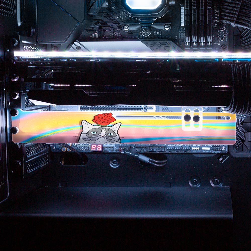 Drama Cat RGB GPU Support Bracket - Javilostcontrol - V1Tech – V1 Tech