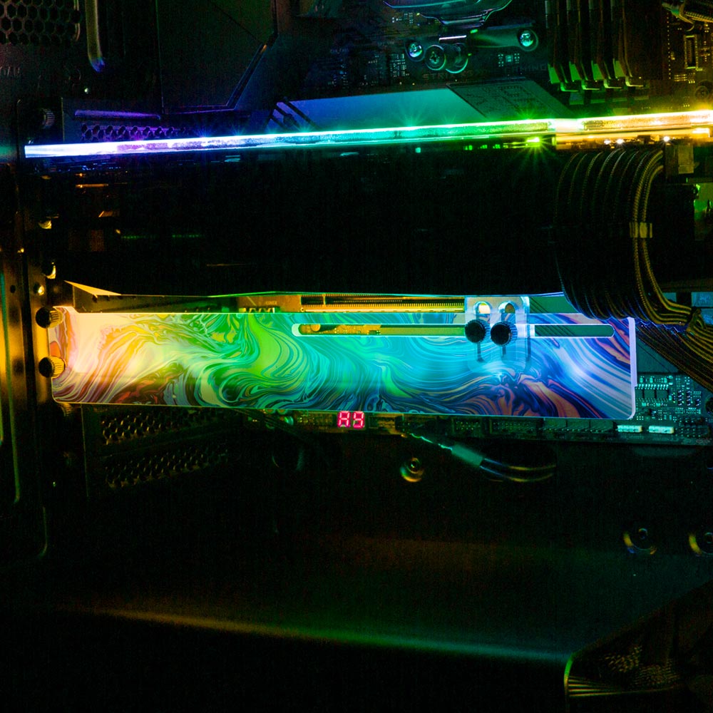 Dust On Trial RGB GPU Support Bracket - Geoglyser - V1Tech