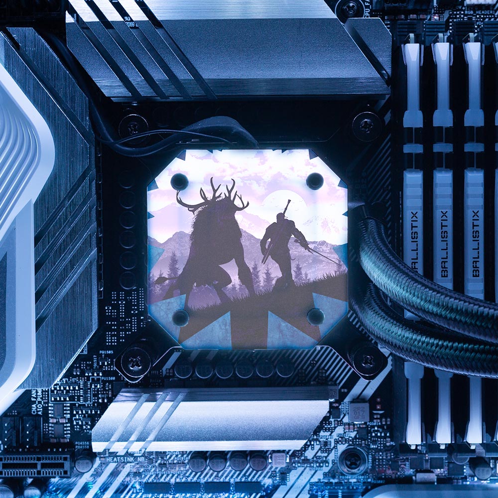 Hunting the Fiend AIO Cover for Corsair iCUE ELITE CAPELLIX (H100i, H115i, H150i Black and White) - Ddjvigo - V1Tech
