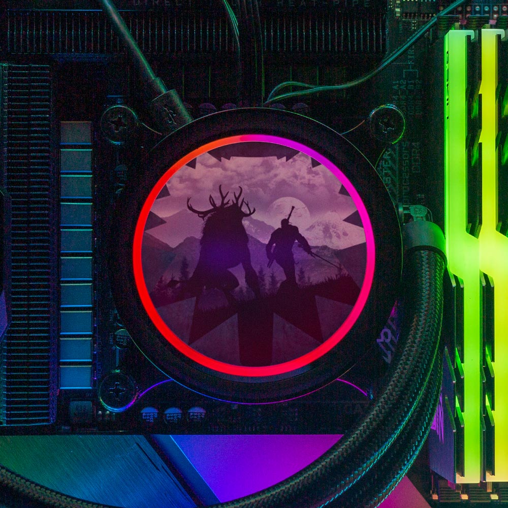 Hunting the Fiend AIO Cover for NXT Kraken M22 X53 X63 X73 RGB 120,240,280, and 360mm - Ddjvigo - V1Tech