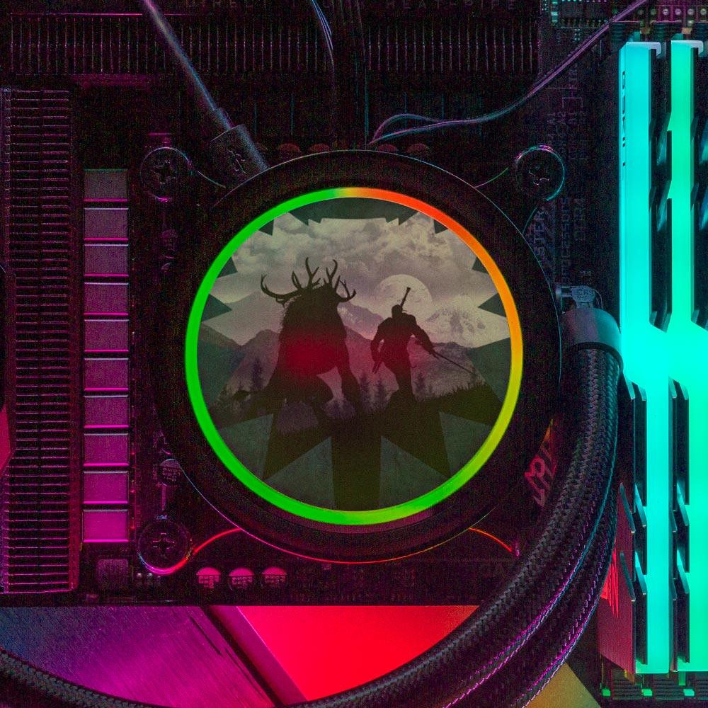 Hunting the Fiend AIO Cover for NXT Kraken M22 X53 X63 X73 RGB 120,240,280, and 360mm - Ddjvigo - V1Tech