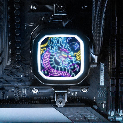 Neon Dragon AIO Cover for Corsair RGB Hydro Platinum and Pro Series (H100i, H115i, H150i, H100X, XT, X, SE, H60) - Donnie Art - V1Tech