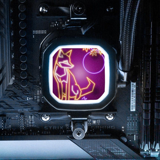 Neon Fox AIO Cover for Corsair RGB Hydro Platinum and Pro Series (H100i, H115i, H150i, H100X, XT, X, SE, H60) - Donnie Art - V1Tech