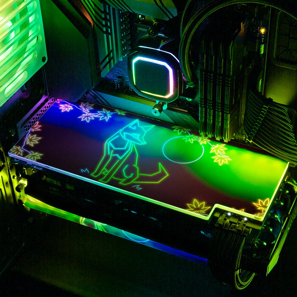 Donnie Art - 'Neon Fox' | Custom RGB GPU Backplate by V1 Tech ...